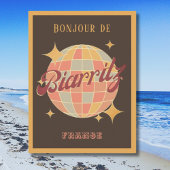 Biarritz France Retro Vintages Party Postkarte