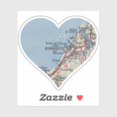 Biarritz France Vintag Map Aufkleber (Blatt)