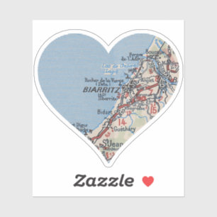 Biarritz France Vintag Map Aufkleber