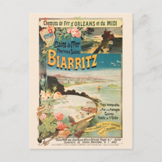Biarritz France Vintage Poster 1897 Postkarte