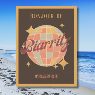 Biarritz Frankreich Retro Vintage Party Postkarte