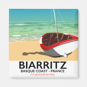 Biarritz Frankreich Strand Reiseplakat Magnet