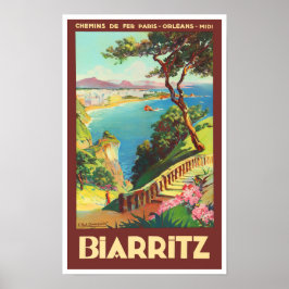 Biarritz Frankreich Vintage Reise Poster