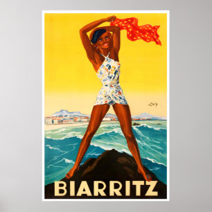 Biarritz Reiseplakat Vintage Frankreich Druck Fran Poster