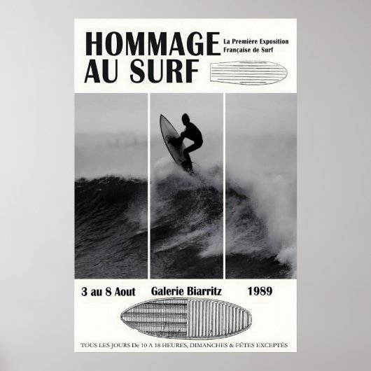 Biarritz Surfing Exhibition Poster 1989 Surf (Vorne)