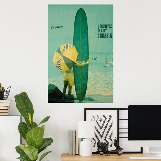 Biarritz Surfposter | Surf | Surfer Poster (Heimbüro)