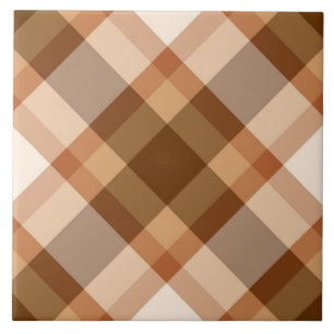 Bias aus der Mitte des Jahrhunderts Kariert, braun Fliese