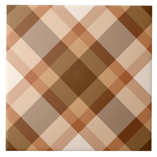 Bias aus der Mitte des Jahrhunderts Kariert, braun Fliese (Vorderseite)