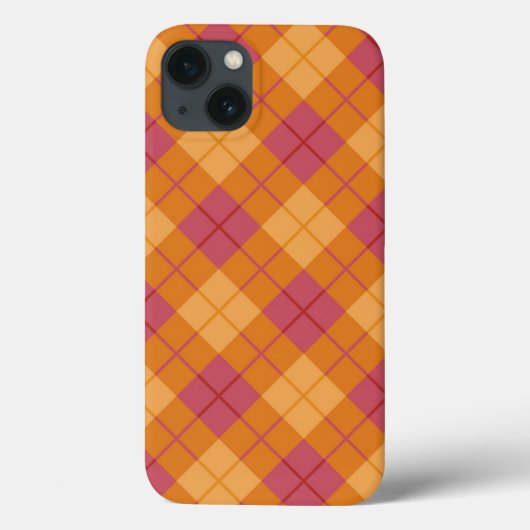 Bias in Orange und Rosa Kariert Case-Mate iPhone Hülle (Rückseite)