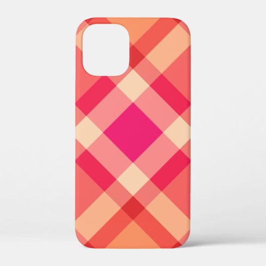 Bias Kariert, Orange, Coral & Fuchsia Case-Mate iPhone Hülle (Rückseite)