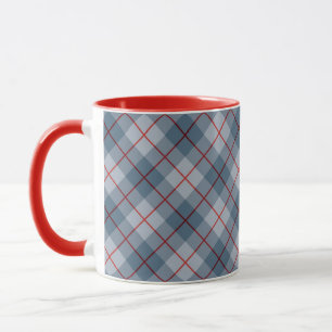 Bias Karo Blau-Rot gestreift Tasse