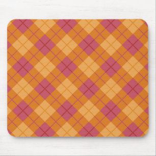 Bias Karo in Orange und Pink Mousepad