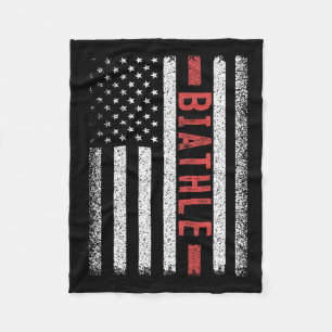 Biathle American Flag 4. Juli Moderner Biathlon Fleecedecke