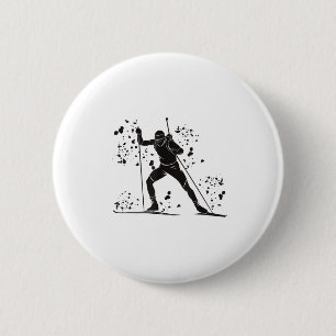 Biathlet Skilanglauf Biathlon Button