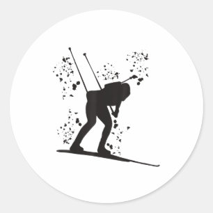 Biathlet Skilanglauf Biathlon Runder Aufkleber