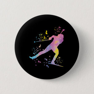 Biathlete Nordic Ski Biathlon 12 Button