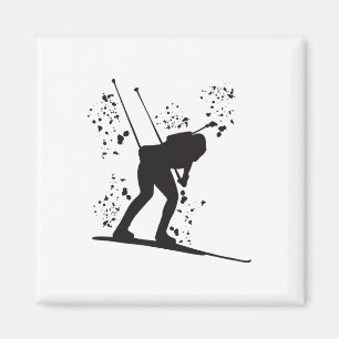 Biathlete Nordic Ski Biathlon 12 Magnet