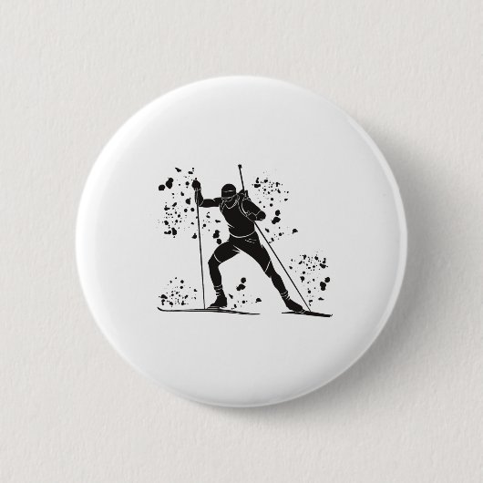 Biathlete Nordic Ski Biathlon 14 Button (Vorderseite)