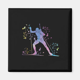 Biathlete Nordic Ski Biathlon 20 Magnet