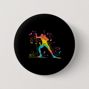 Biathlete Nordic Ski Biathlon 24 Button