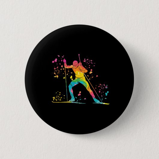 Biathlete Nordic Ski Biathlon 24 Button (Vorderseite)