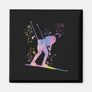 Biathlete Nordic Ski Biathlon 2 Magnet