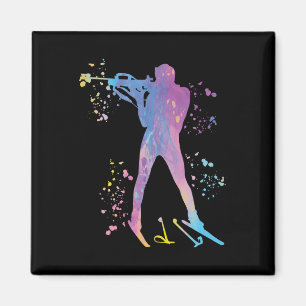Biathlete Nordic Ski Biathlon 3 Magnet