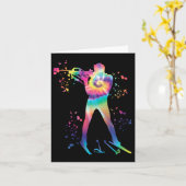 Biathlete Nordic Ski Biathlon Karte (Gelbe Blume)