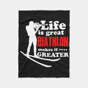 Biathlete Shooting Athlete Winter Sports Fan Fleecedecke