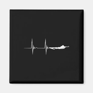 Biathlete Shooting Sport Heartbeat Ekg Pulsbiath Magnet