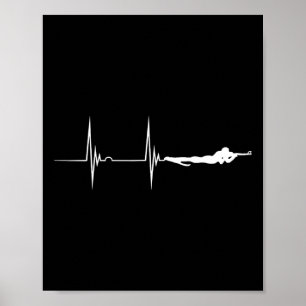 Biathlete Shooting Sport Heartbeat Ekg Pulsbiath Poster