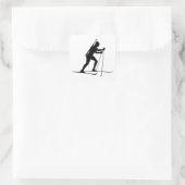 Biathlete-Silhouette Quadratischer Aufkleber (Tasche)