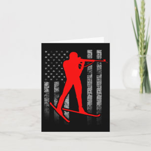 Biathlon American Flag - Red Male Biathlete Flag Karte