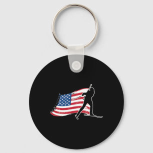 Biathlon American Flag Usa Geschenk - Biathlon Tea Schlüsselanhänger