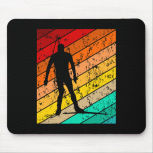 Biathlon Biathlet Skifahren Ski Vintages Retro 2 Mousepad