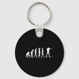 Biathlon Biathlete Evolution Skifahren Sport Schlüsselanhänger