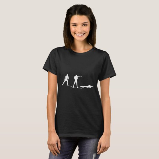 Biathlon Biathlete Position Wintersport T-Shirt (Vorne ganz)
