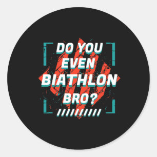 Biathlon Bro Funny Sports Spaß Games Runder Aufkleber