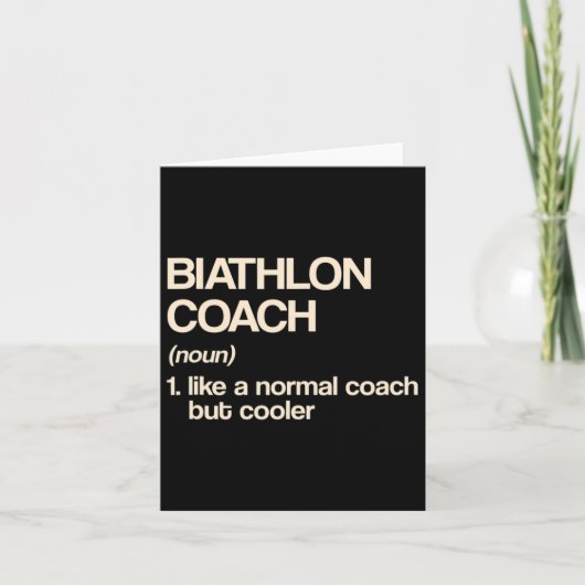 Biathlon Coach Definition Funny Biathlete Spaß Karte (Vorderseite)