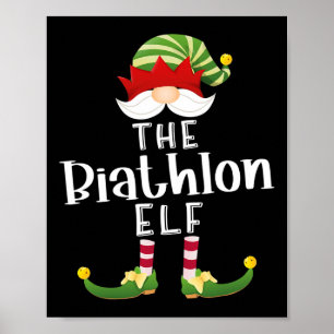 Biathlon Elf Gruppe Weihnachten Funny Pajama Party Poster