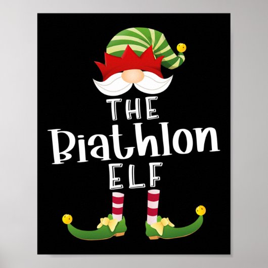 Biathlon Elf Gruppe Weihnachten Funny Pajama Party Poster (Vorne)