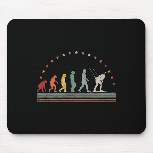 Biathlon Evolution Retro Skigebiet Mousepad (Vorne)