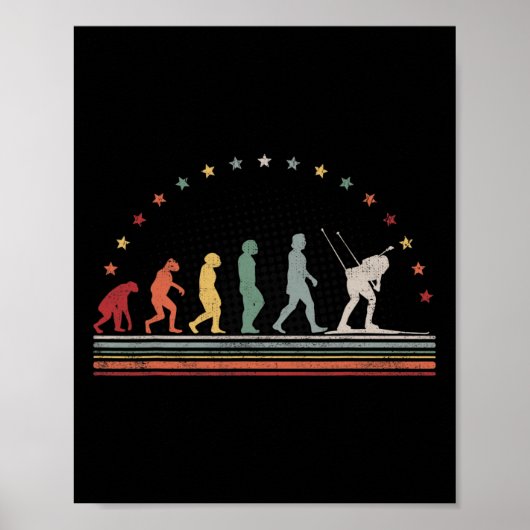 Biathlon Evolution Retro Skigebiet Poster (Vorne)