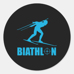 Biathlon Funny Biathlon Wandern Ristorante da Vale Runder Aufkleber