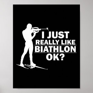 Biathlon Funny Pagnale Lage Biathlete Shows S Poster