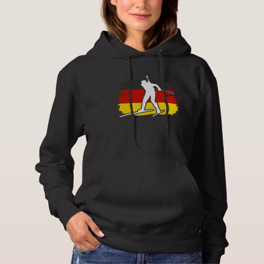 Biathlon Germany winter biathlete skier mountain Hoodie (Vorderseite)