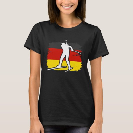 Biathlon Germany winter biathlete skier mountain T-Shirt (Vorderseite)