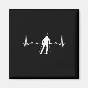 Biathlon Herzschlag Skilanglauf Winter Sport Magnet