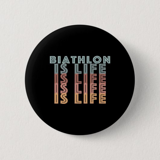 Biathlon ist das Retro-Farbwort Button (Vorderseite)