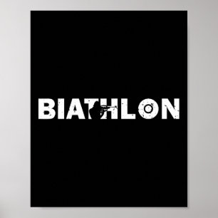 Biathlon Lustiger Biathlet Schiessen Skifahren Zie Poster